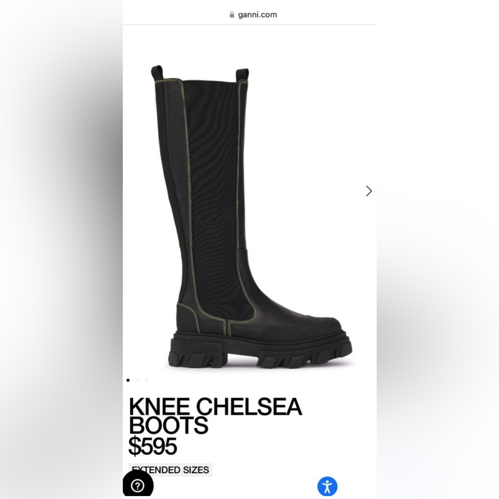Ganni Knee Chelsea Boots EU 38
